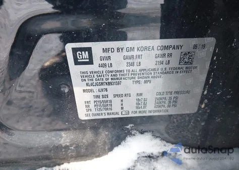 2019 Buick Encore Awd Essence z USA, uszkodzony, nr VIN KL4CJGSM7KB931597